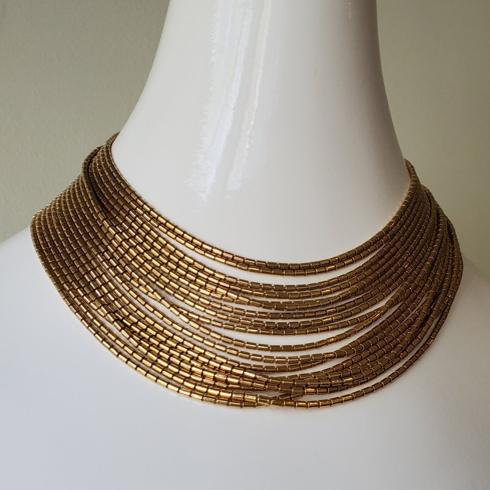 Gold Beaded Vintage Necklace